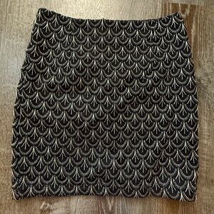 NWOT Anthropologie Ultra Pink Elegant Black and White Patterned Skirt